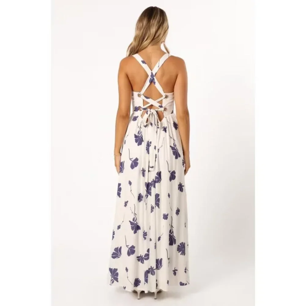 Petal & Pup Hazel Navy Floral Maxi Dress L - Picture 4 of 9